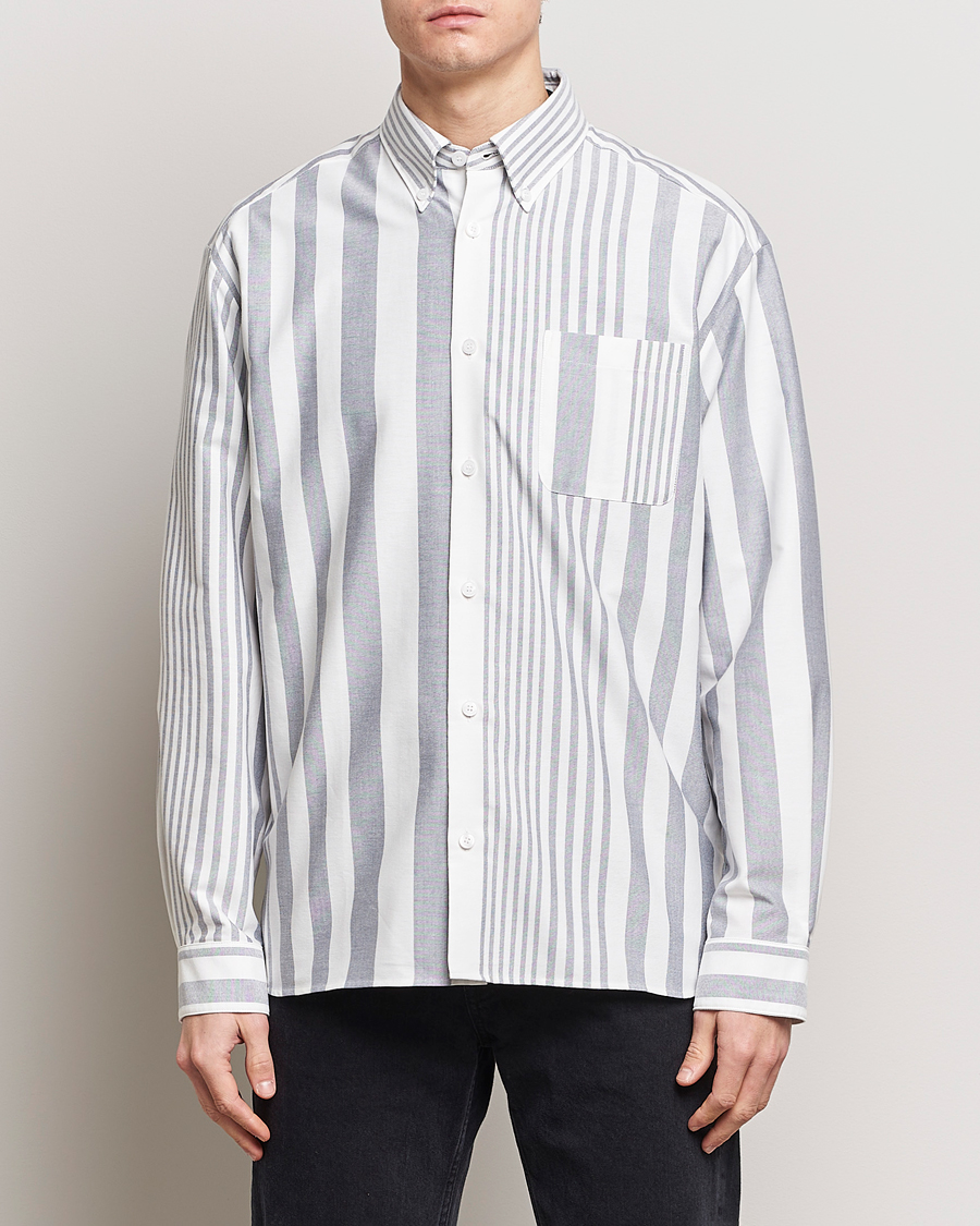 Mies | Kauluspaidat | A.P.C. | Mateo Striped Oxford Shirt Marine/White