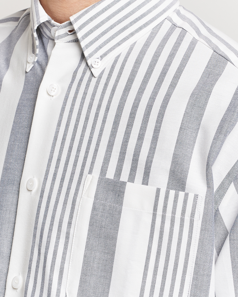 Mies | Kauluspaidat | A.P.C. | Mateo Striped Oxford Shirt Marine/White