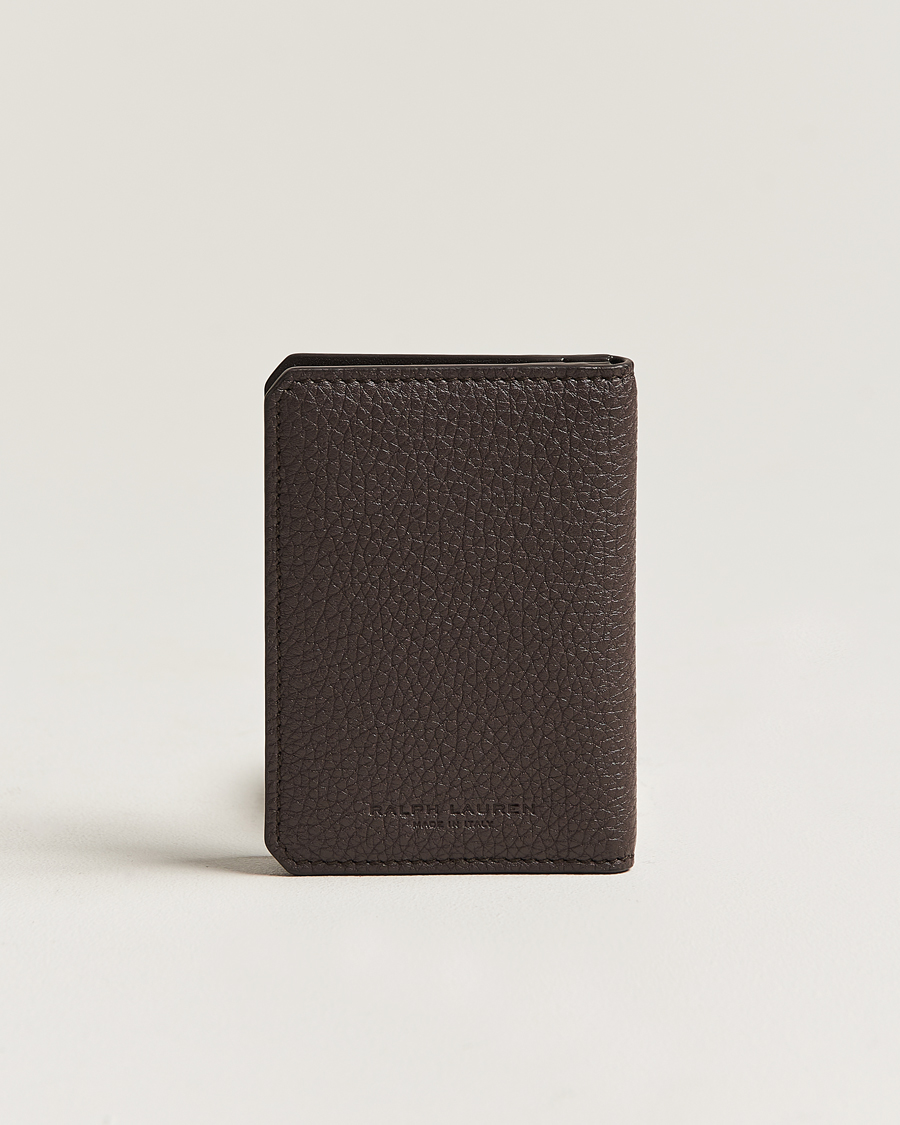 Herr | Vanliga plånböcker | Ralph Lauren Purple Label | Pebbled Calfskin Wallet Dark Brown