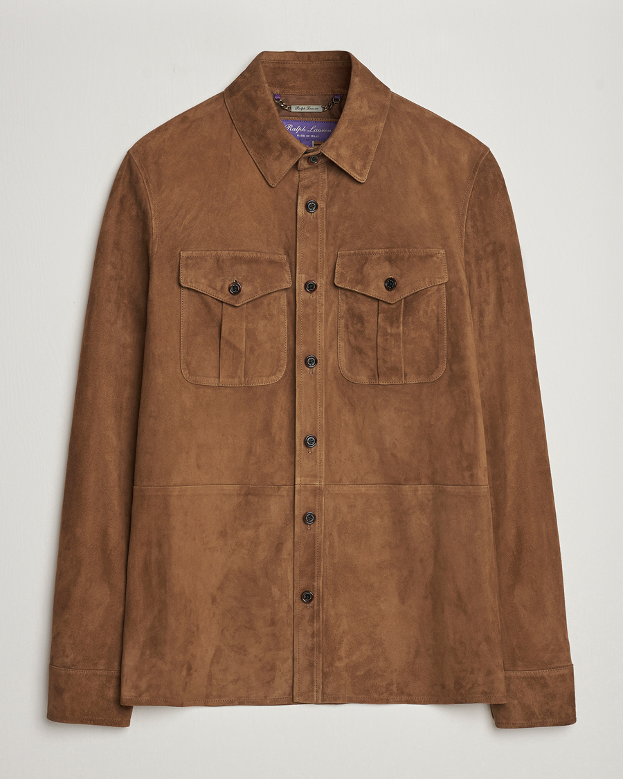 Mies | Takit | Ralph Lauren Purple Label | Suede Shirt Jacket Dark Brown