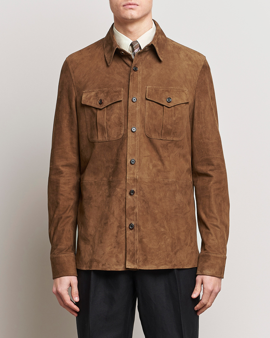Mies | Takit | Ralph Lauren Purple Label | Suede Shirt Jacket Dark Brown