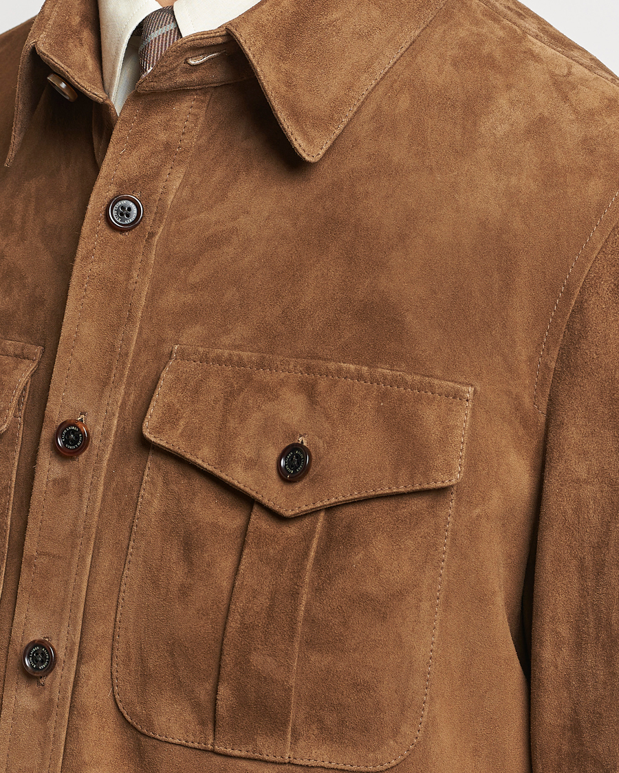 Mies | Takit | Ralph Lauren Purple Label | Suede Shirt Jacket Dark Brown