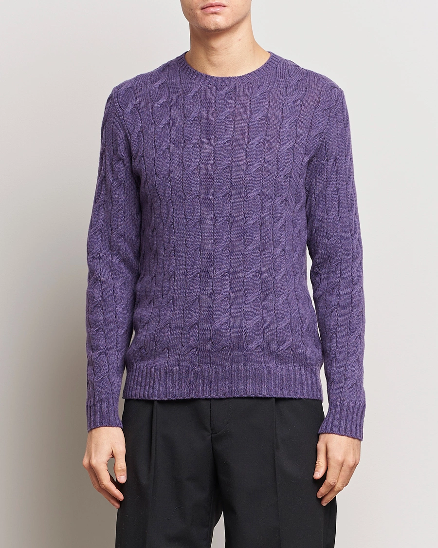 Mies |  | Ralph Lauren Purple Label | Cashmere Cable Sweater Purple Melange