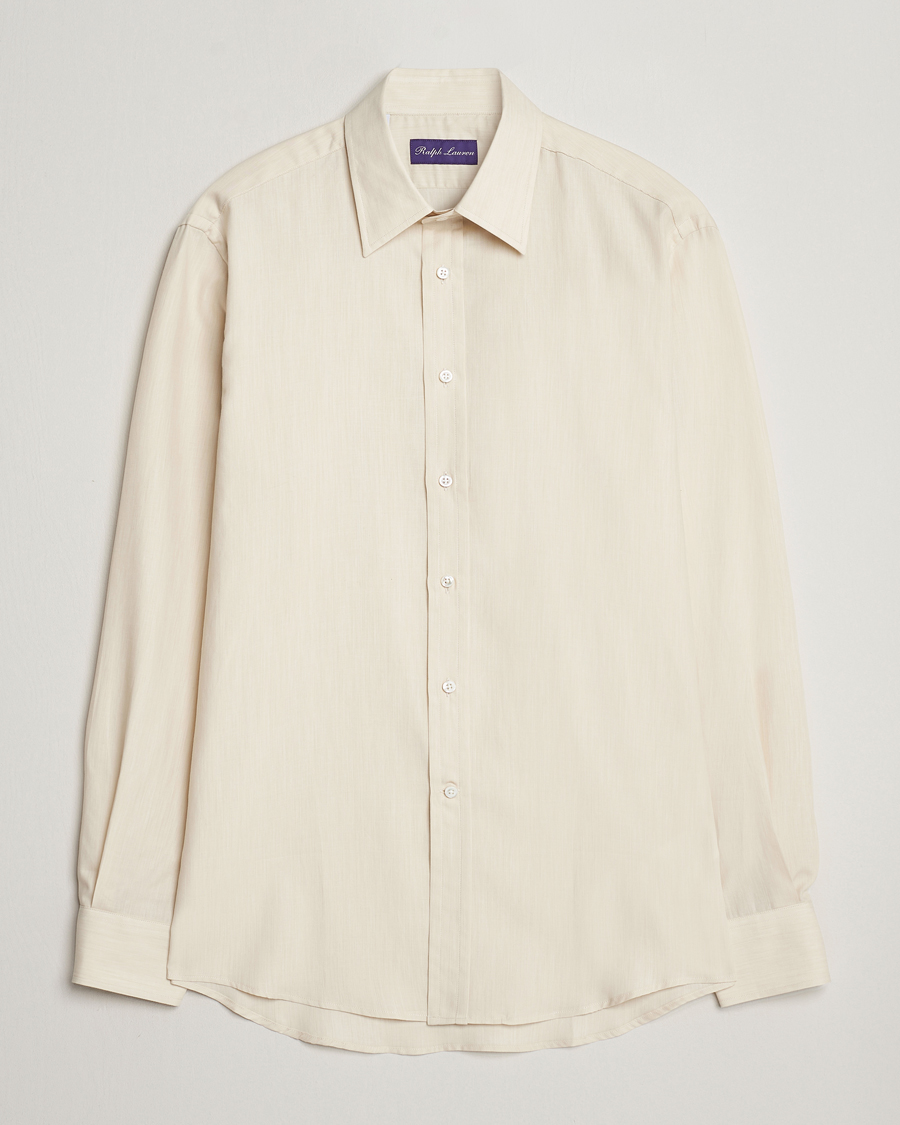 Mies | Kauluspaidat | Ralph Lauren Purple Label | Soft Cotton Shirt Cream
