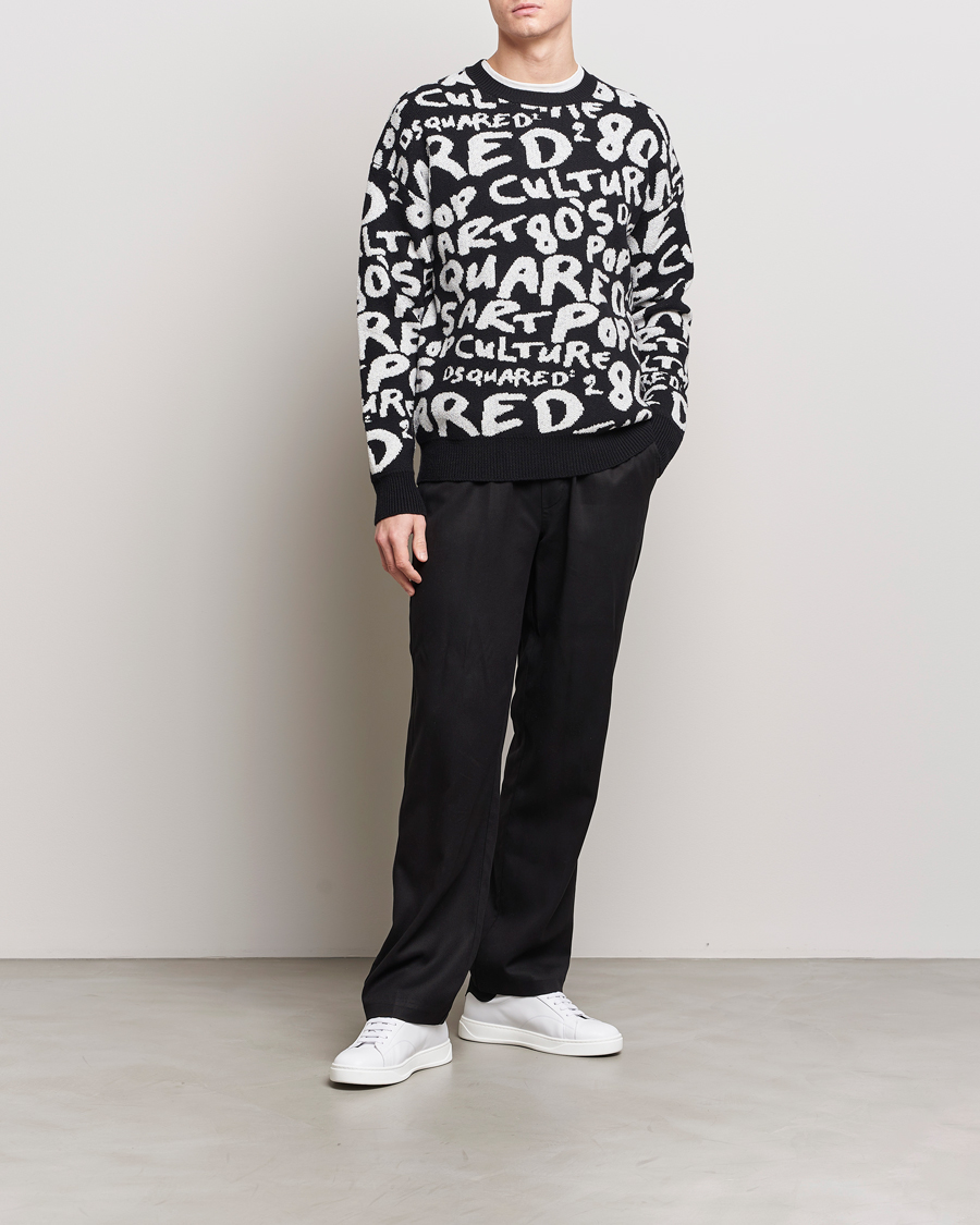 Mies | Puserot | Dsquared2 | Pop 80's Crew Neck Knitted Sweater Black