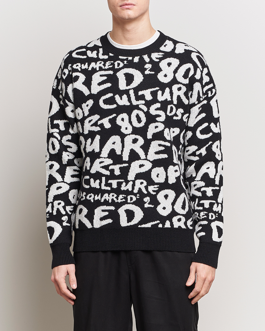 Mies | Dsquared2 | Dsquared2 | Pop 80's Crew Neck Knitted Sweater Black