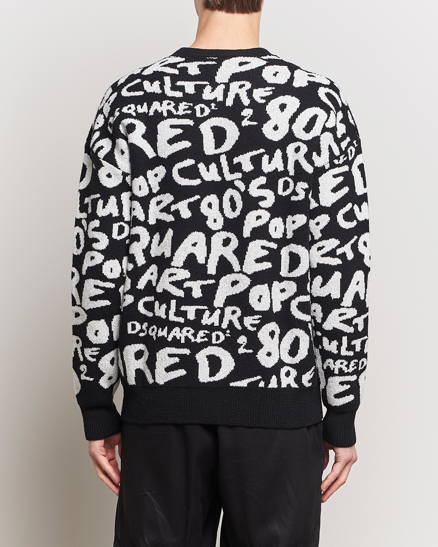 Mies | Puserot | Dsquared2 | Pop 80's Crew Neck Knitted Sweater Black