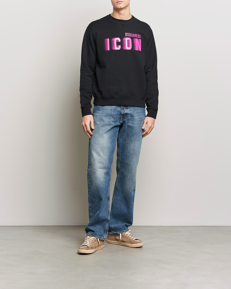 Mies | Puserot | Dsquared2 | Cool Fit Icon Blur Crew Neck Sweatshirt Black
