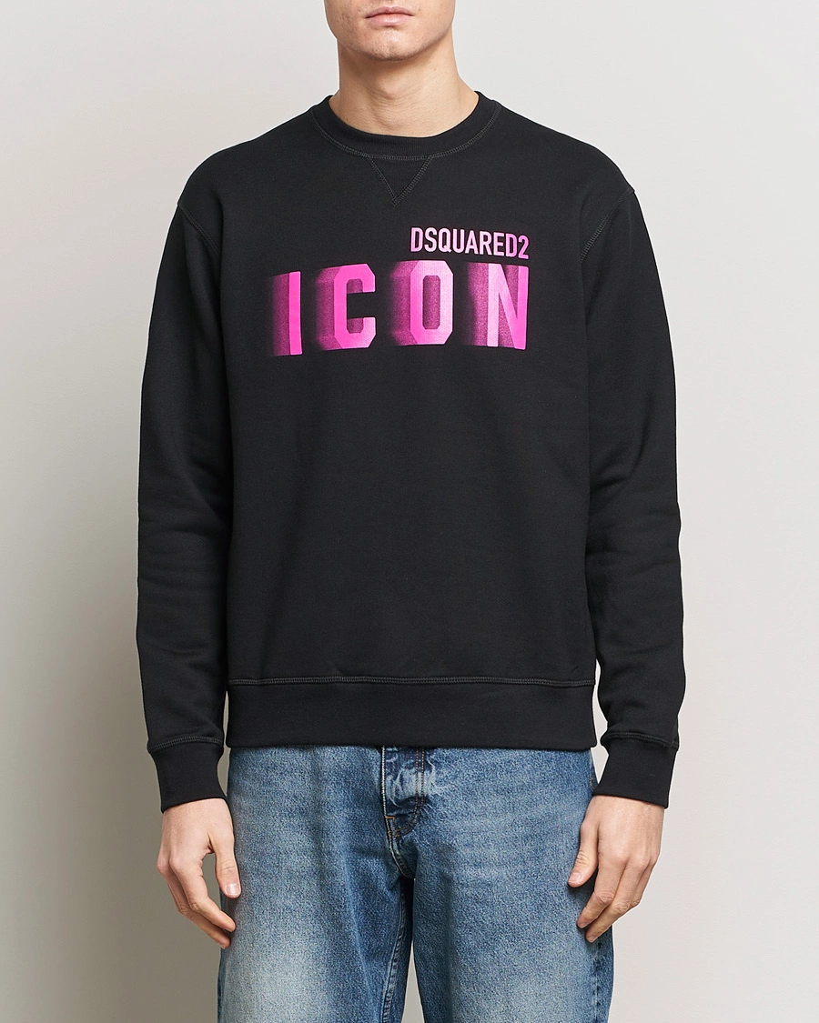 Mies | Dsquared2 | Dsquared2 | Cool Fit Icon Blur Crew Neck Sweatshirt Black