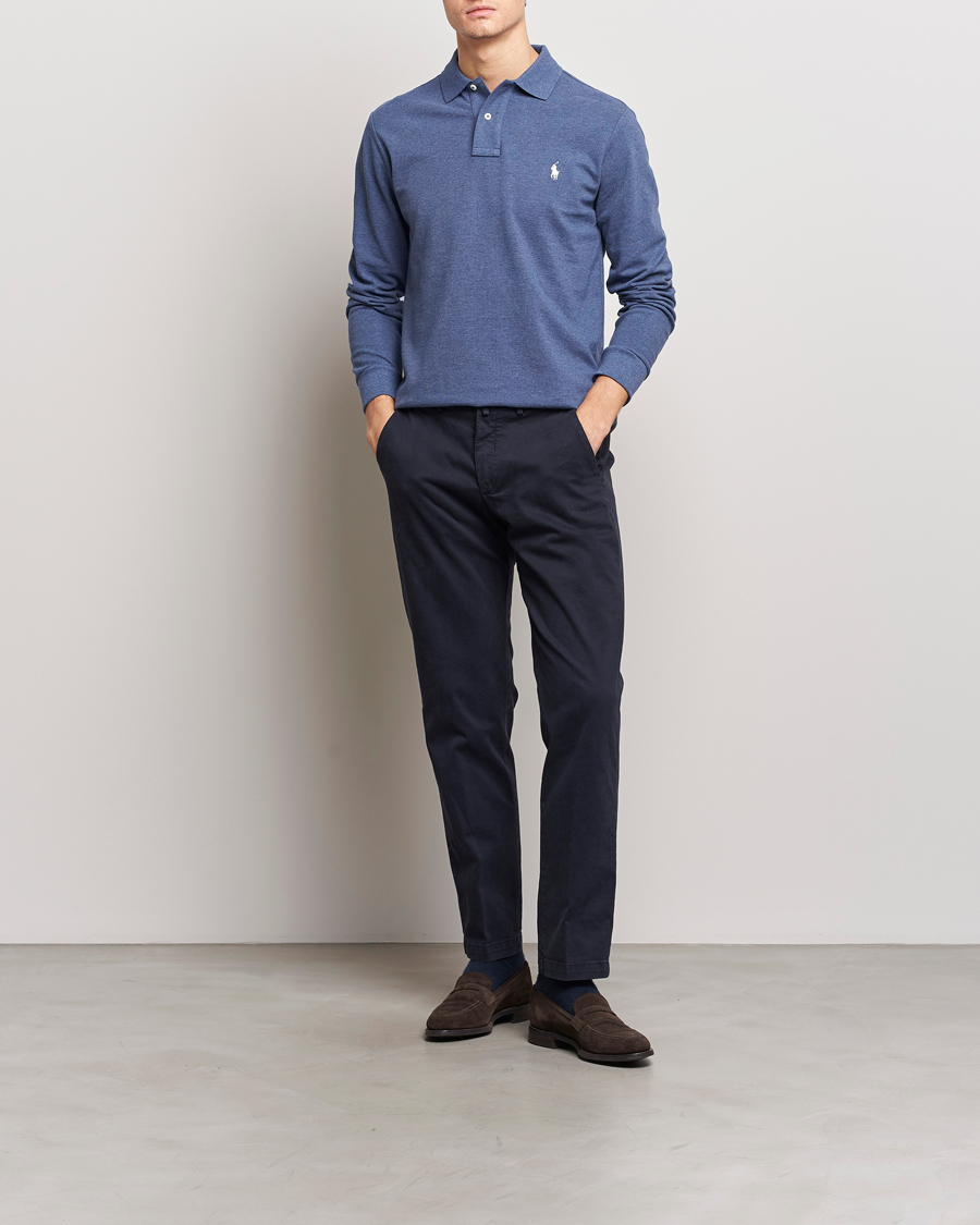 Mies | Puserot | Polo Ralph Lauren | Custom Slim Fit Long Sleeve Polo Navy Heather
