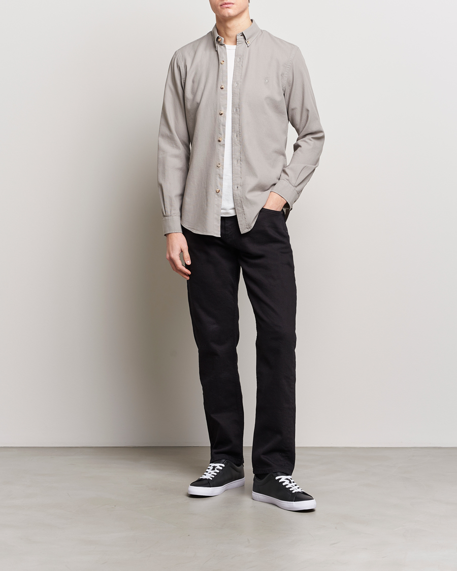 Mies | Kauluspaidat | Polo Ralph Lauren | Slim Fit Cotton Textured Shirt Grey Fog