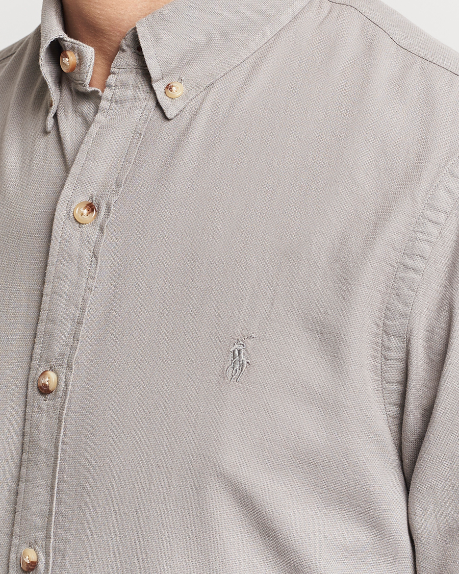 Mies | Kauluspaidat | Polo Ralph Lauren | Slim Fit Cotton Textured Shirt Grey Fog