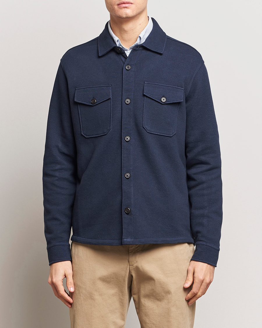 Mies | Kauluspaidat | Polo Ralph Lauren | Double Knit Jacquard Overshirt Aviator Navy