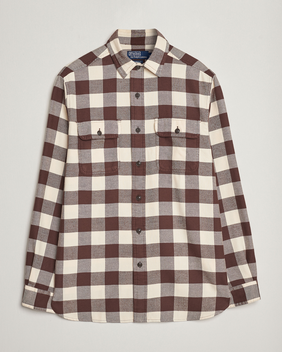 Mies | Kauluspaidat | Polo Ralph Lauren | Ranch Checked Pocket Overshirt Cream/Brown