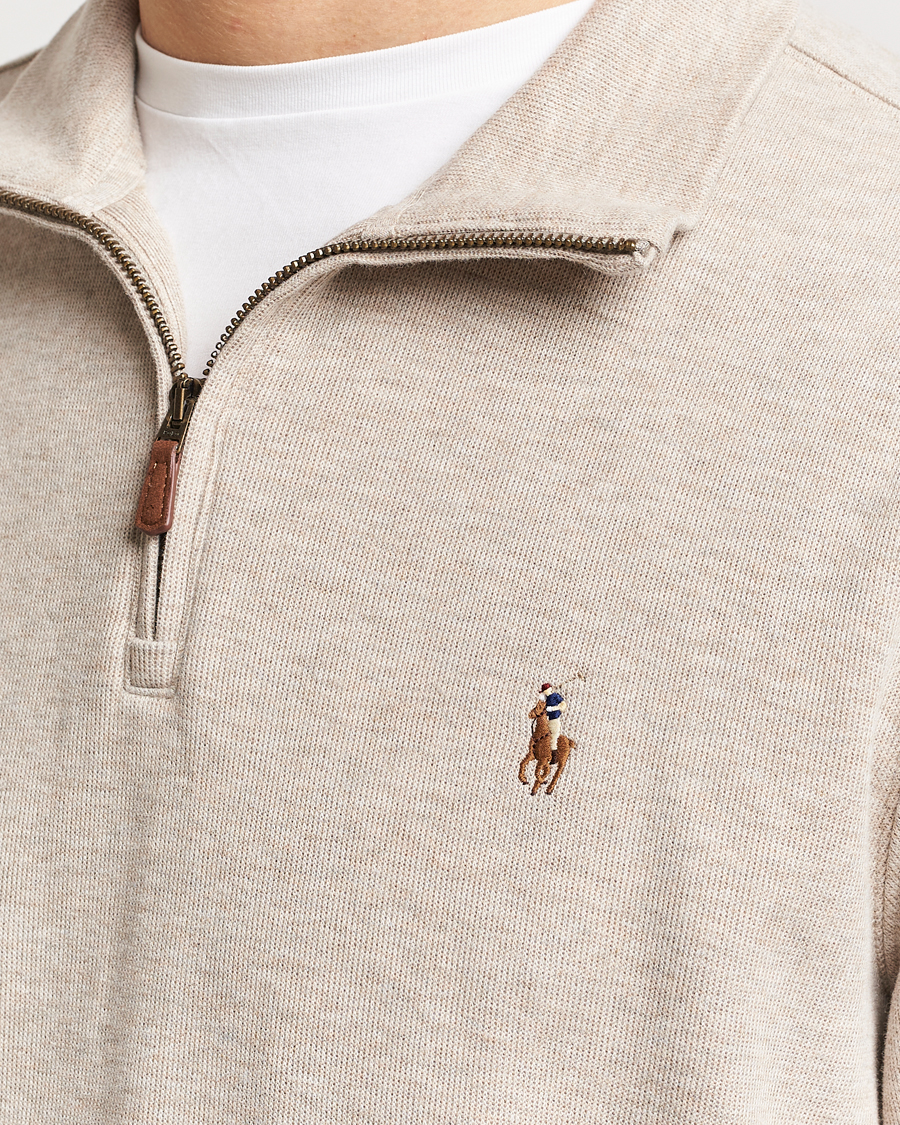 Mies | Puserot | Polo Ralph Lauren | Double Knit Jaquard Half Zip Sweater Beige Heather