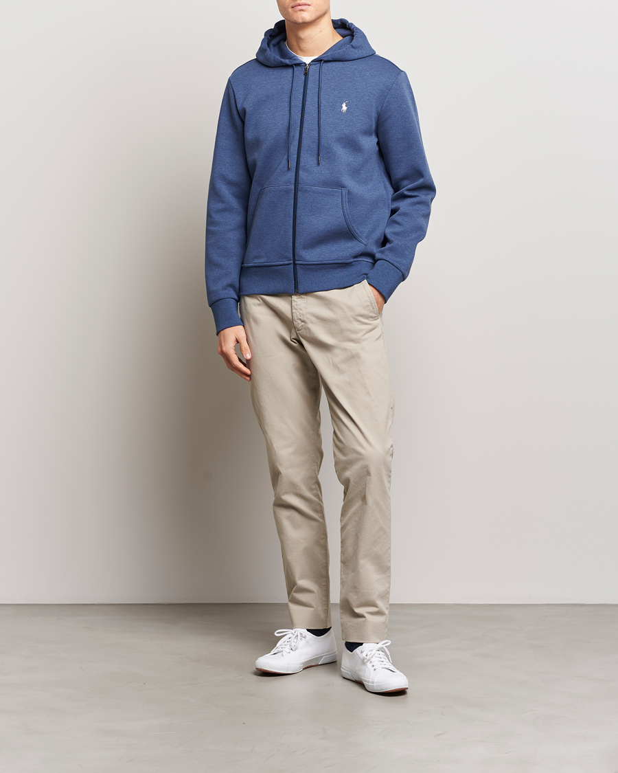 Mies | Puserot | Polo Ralph Lauren | Double Knitted Full-Zip Hoodie Blue Heather