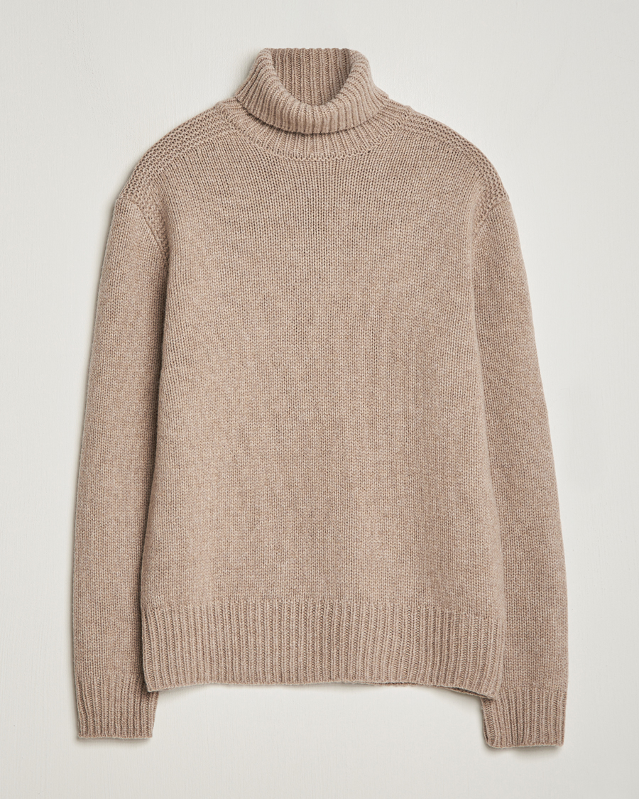 Mies | Puserot | Polo Ralph Lauren | Wool/Cashmere Knitted Rollneck Oak Brown Heather