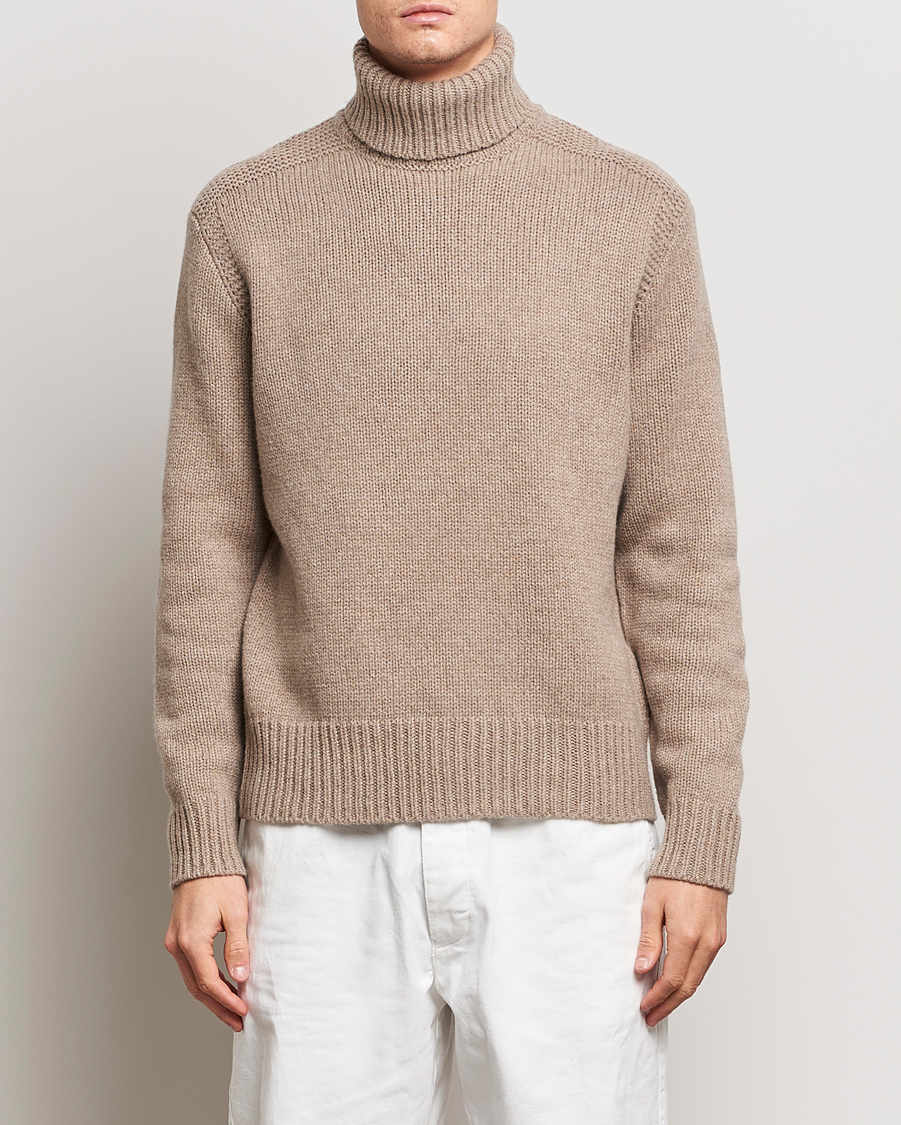 Mies |  | Polo Ralph Lauren | Wool/Cashmere Knitted Rollneck Oak Brown Heather