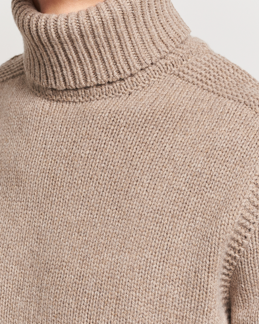 Mies | Puserot | Polo Ralph Lauren | Wool/Cashmere Knitted Rollneck Oak Brown Heather