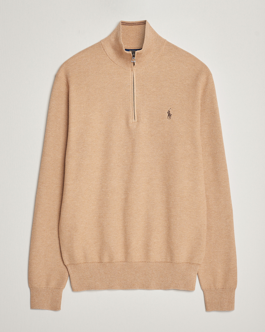 Mies | Puserot | Polo Ralph Lauren | Textured Half Zip Camel Melange