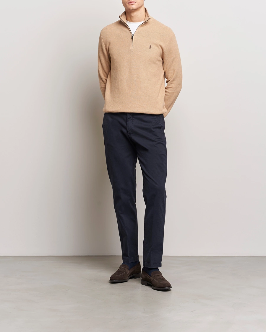 Mies | Puserot | Polo Ralph Lauren | Textured Half Zip Camel Melange