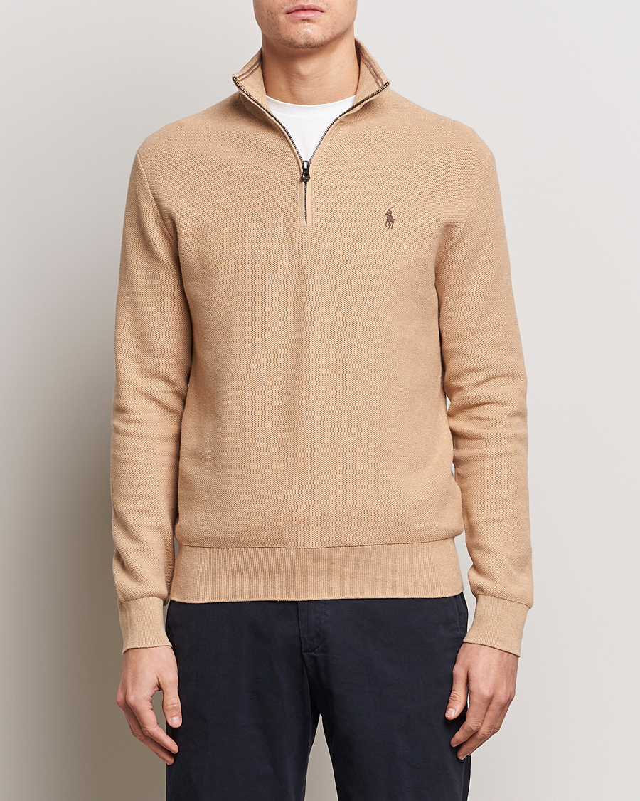 Mies | Puserot | Polo Ralph Lauren | Textured Half Zip Camel Melange