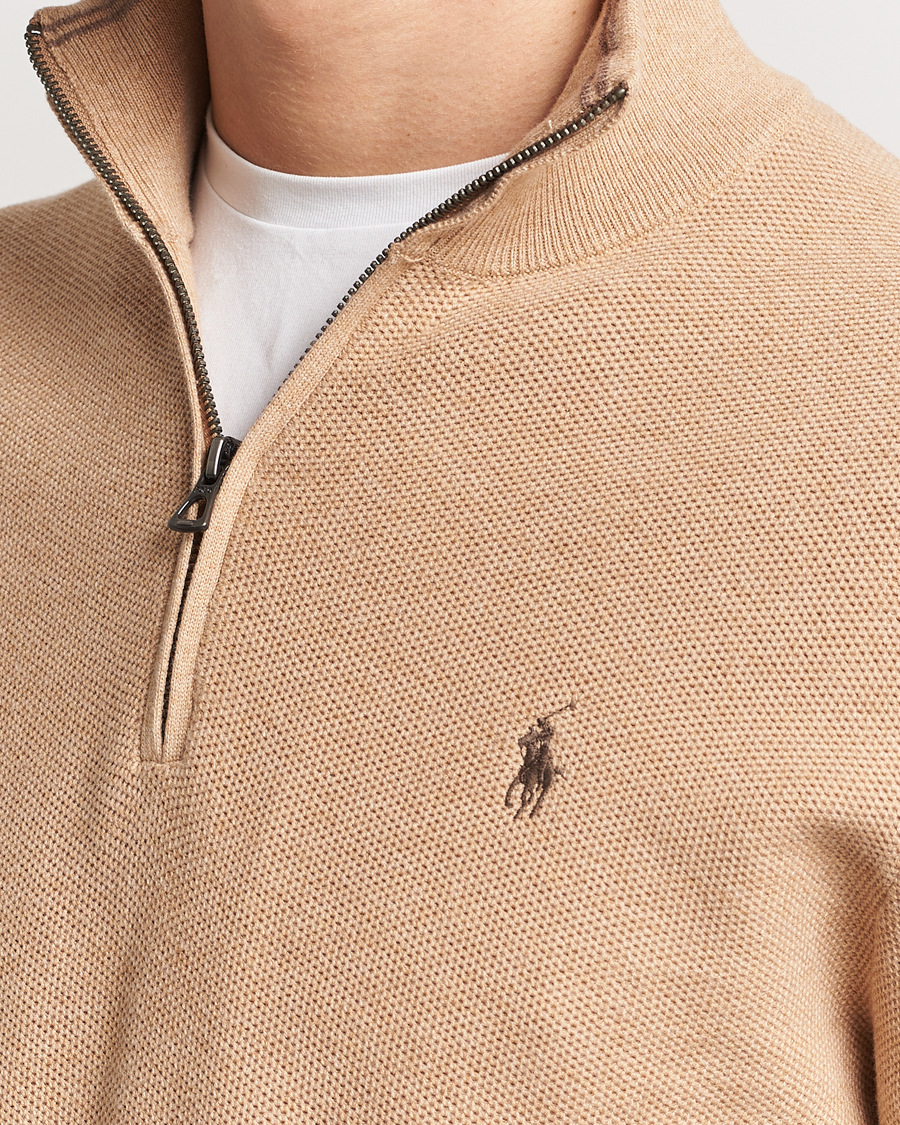 Mies | Puserot | Polo Ralph Lauren | Textured Half Zip Camel Melange