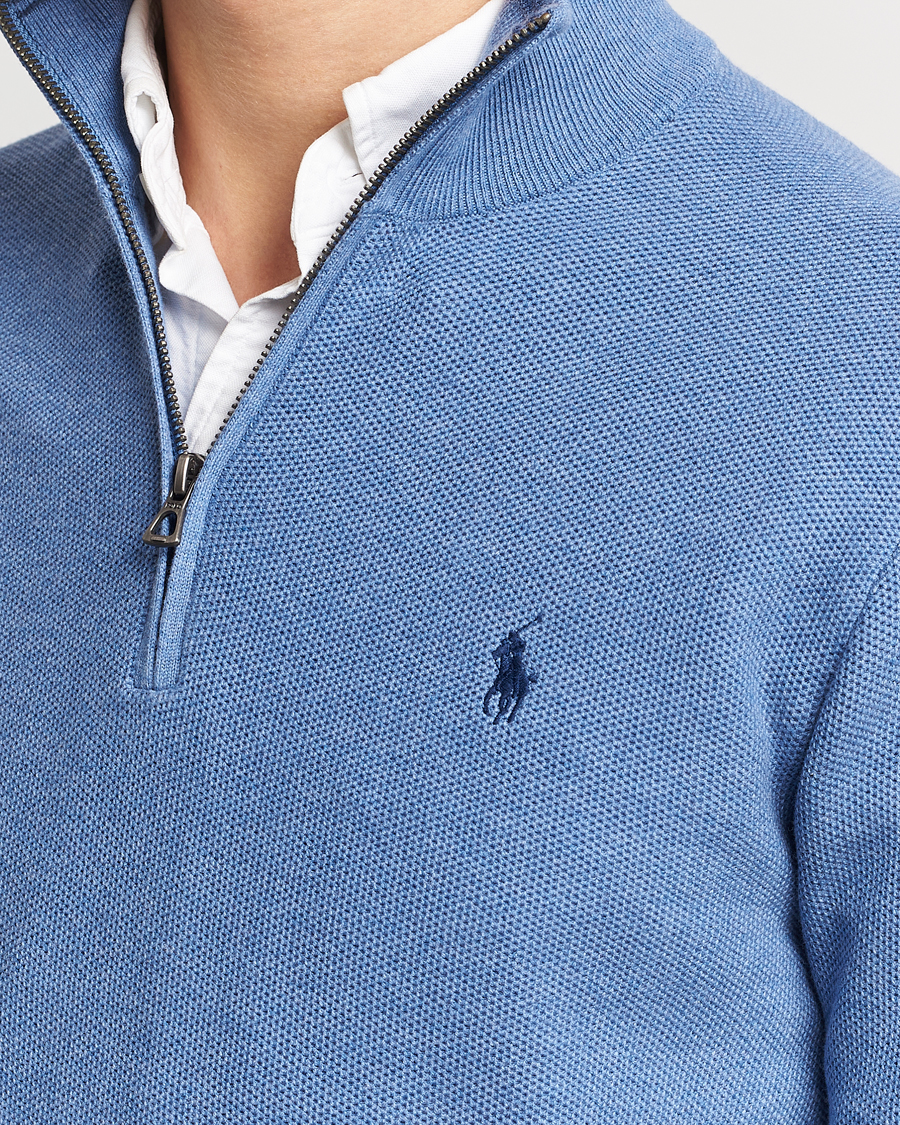 Mies | Puserot | Polo Ralph Lauren | Textured Half-Zip Blue Heather