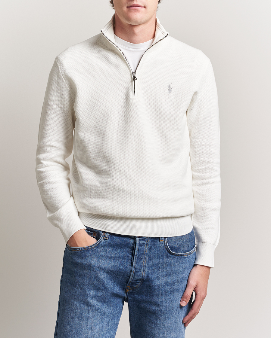 Mies | Puserot | Polo Ralph Lauren | Textured Half Zip Deckwash White