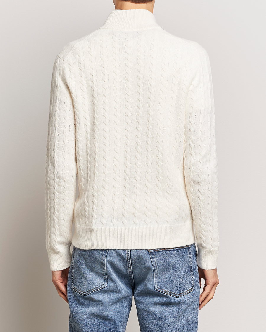 Mies | Puserot | Polo Ralph Lauren | Wool/Cotton Cable Half-Zip Andover Cream