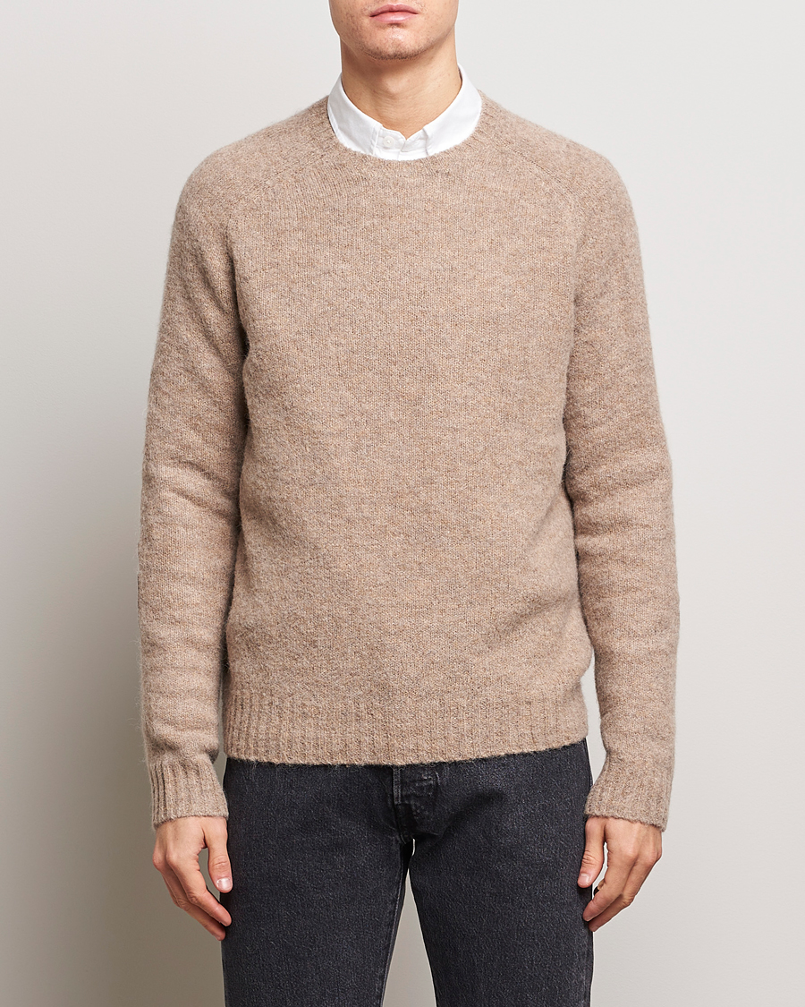 Mies | Alennusmyynti | Polo Ralph Lauren | Alpaca Knitted Crew Neck Sweater Oak Brown Heather
