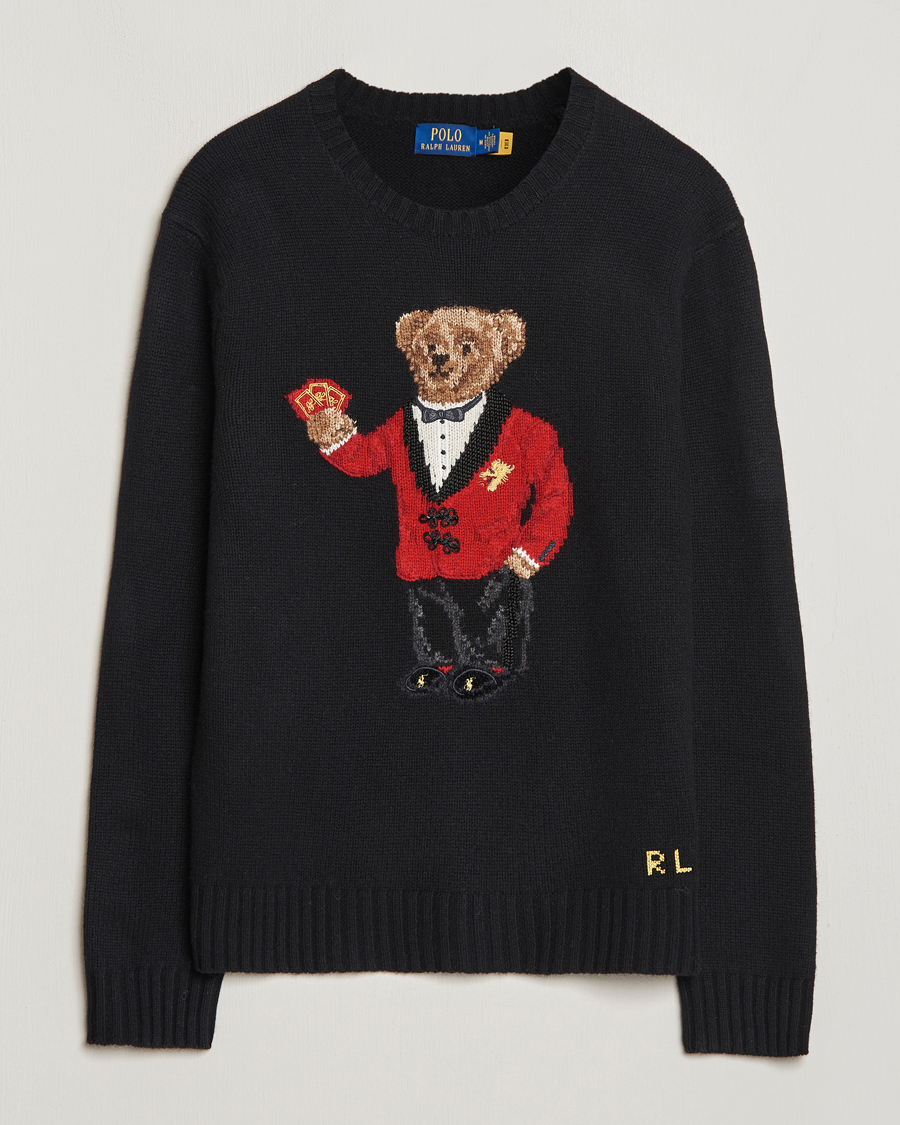 Mies | Collegepuserot | Polo Ralph Lauren | Lunar New Year Wool Knitted Bear Sweater Black
