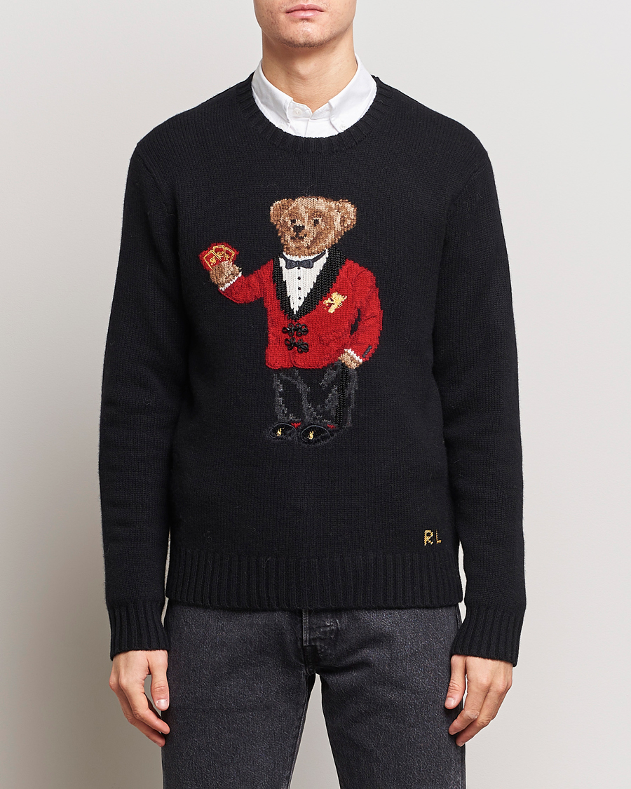 Mies | Collegepuserot | Polo Ralph Lauren | Lunar New Year Wool Knitted Bear Sweater Black