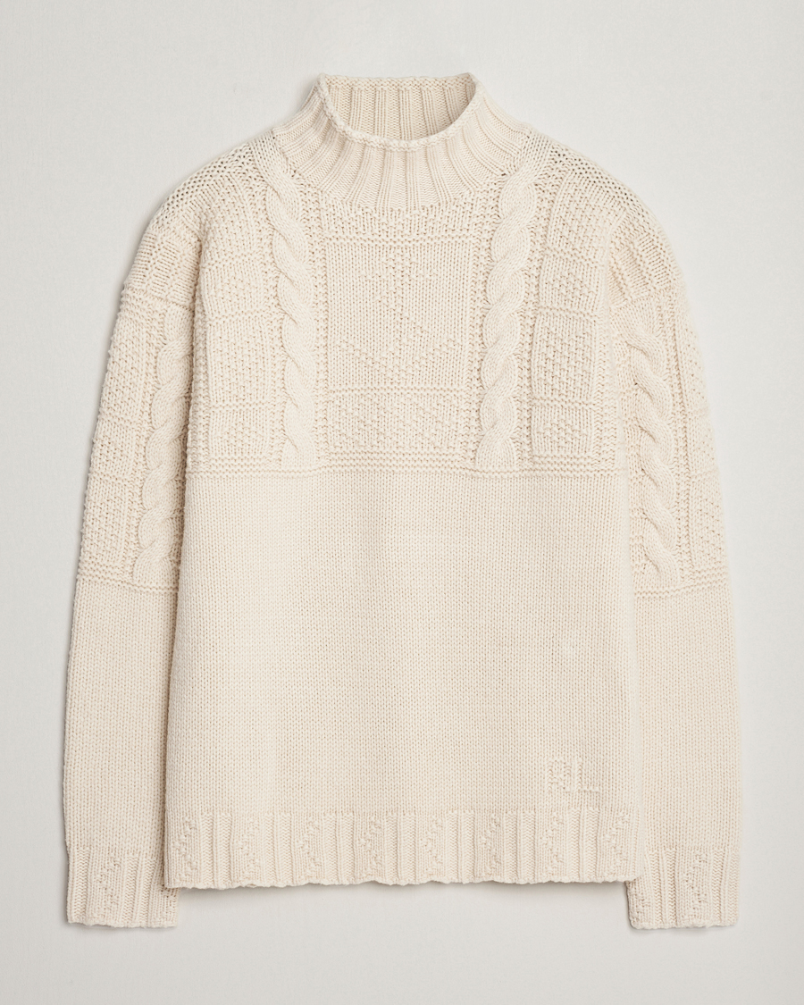 Mies | Puserot | Polo Ralph Lauren | Wool Knitted Aran Rollneck Cream