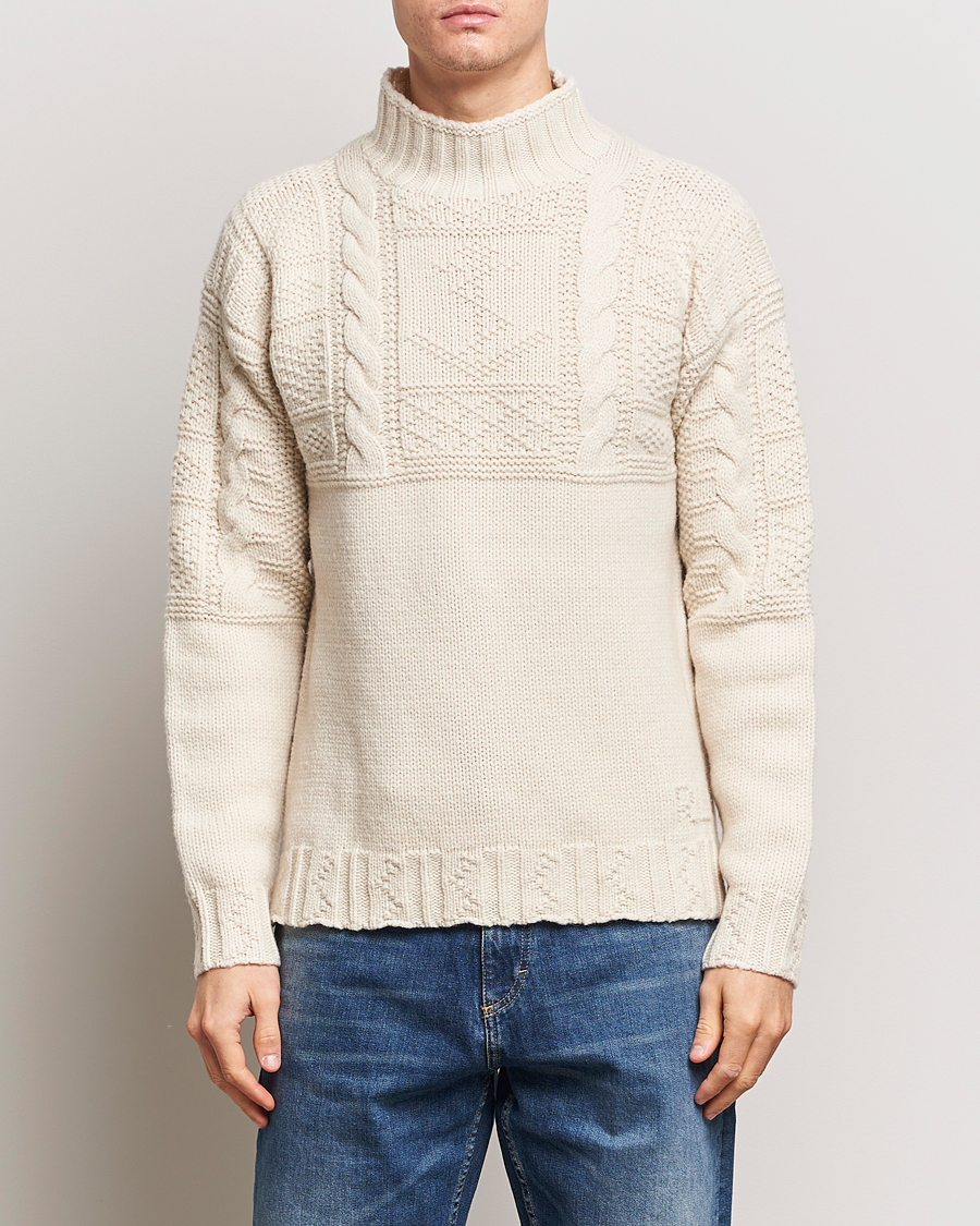Mies | Puserot | Polo Ralph Lauren | Wool Knitted Aran Rollneck Cream