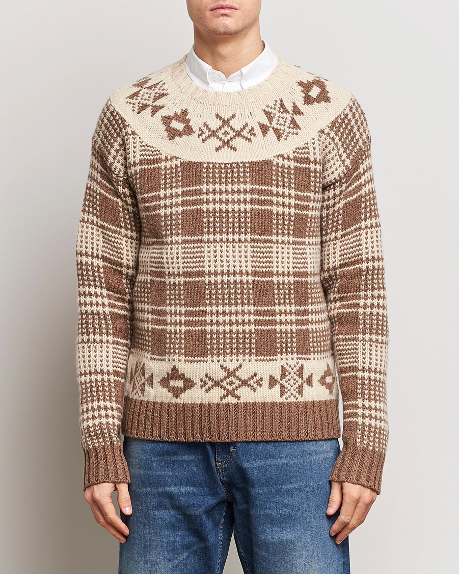 Mies | Ralph Lauren Holiday Dressing | Polo Ralph Lauren | Wool Knitted Crew Neck Sweater Medium Brown