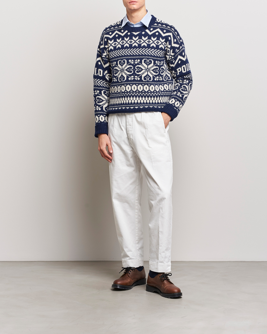 Mies | Puserot | Polo Ralph Lauren | Wool Knitted Snowflake Crew Neck Bright Navy