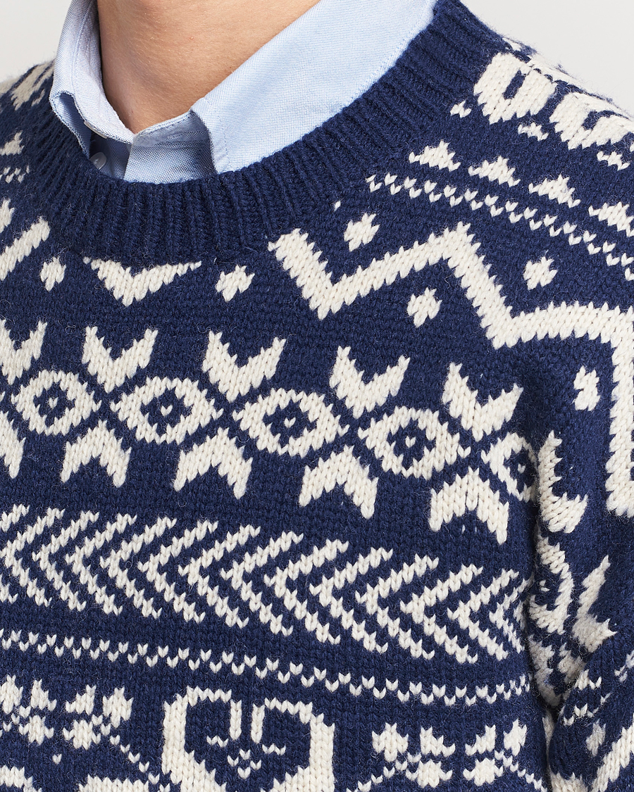 Mies | Puserot | Polo Ralph Lauren | Wool Knitted Snowflake Crew Neck Bright Navy