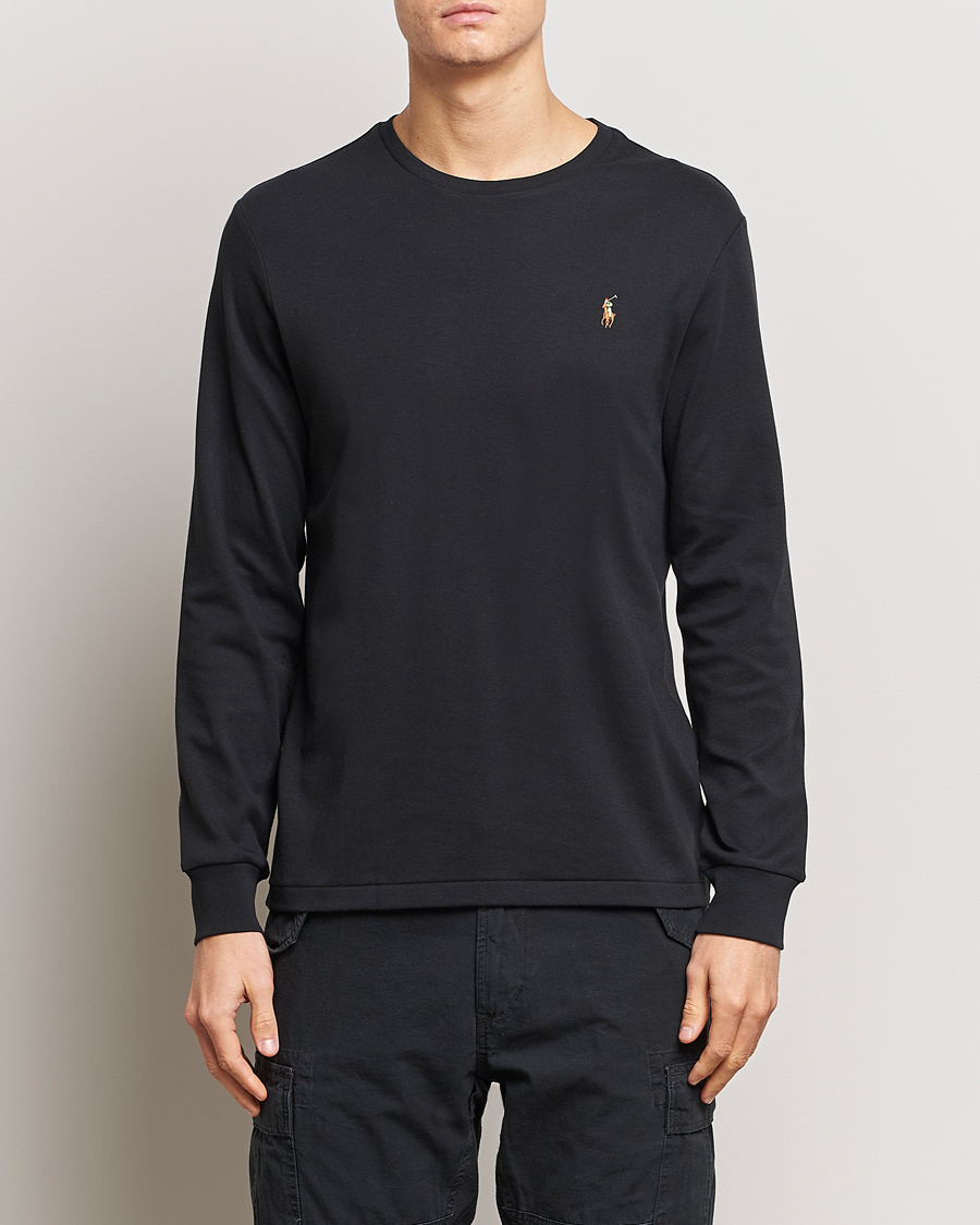Mies | Pitkähihaiset t-paidat | Polo Ralph Lauren | Luxury Pima Cotton Long Sleeve T-Shirt Black