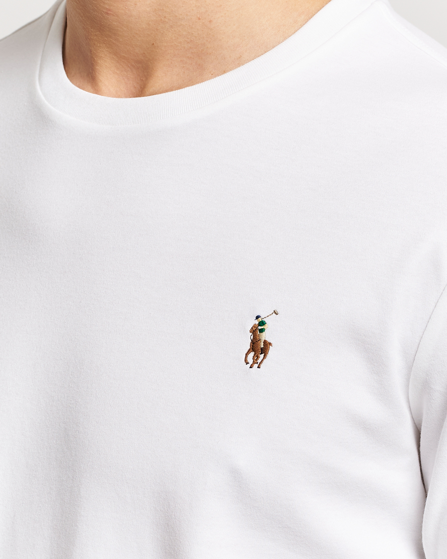 Mies | T-paidat | Polo Ralph Lauren | Luxury Pima Cotton Long Sleeve T-Shirt White