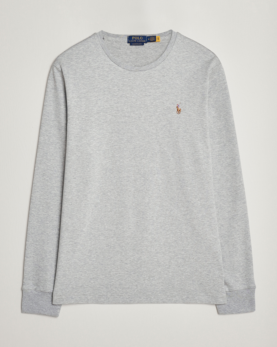 Mies |  | Polo Ralph Lauren | Luxury Pima Cotton Long Sleeve T-Shirt Light Grey