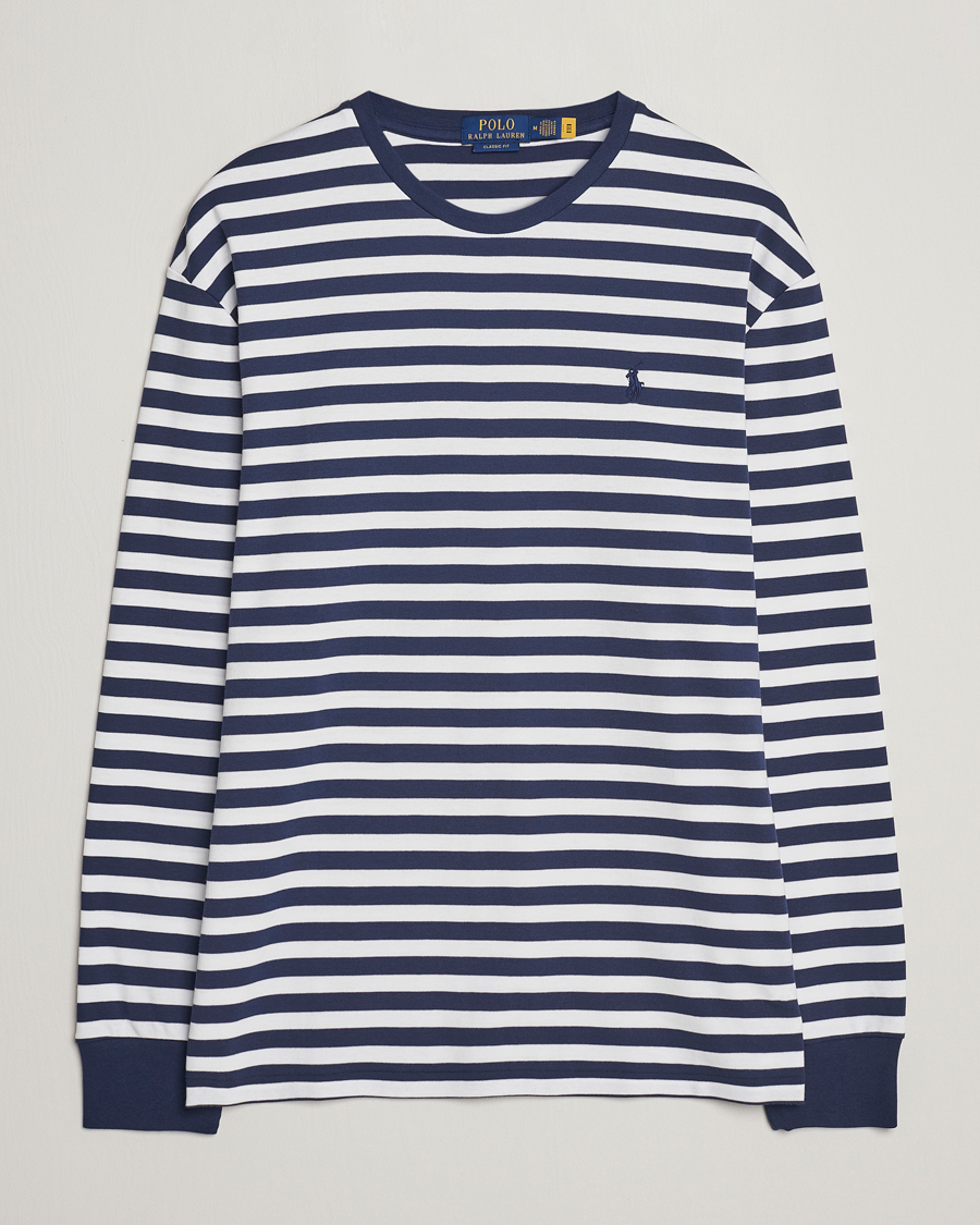 Mies | Pitkähihaiset t-paidat | Polo Ralph Lauren | Striped Long Sleeve T-Shirt Refined Navy/White