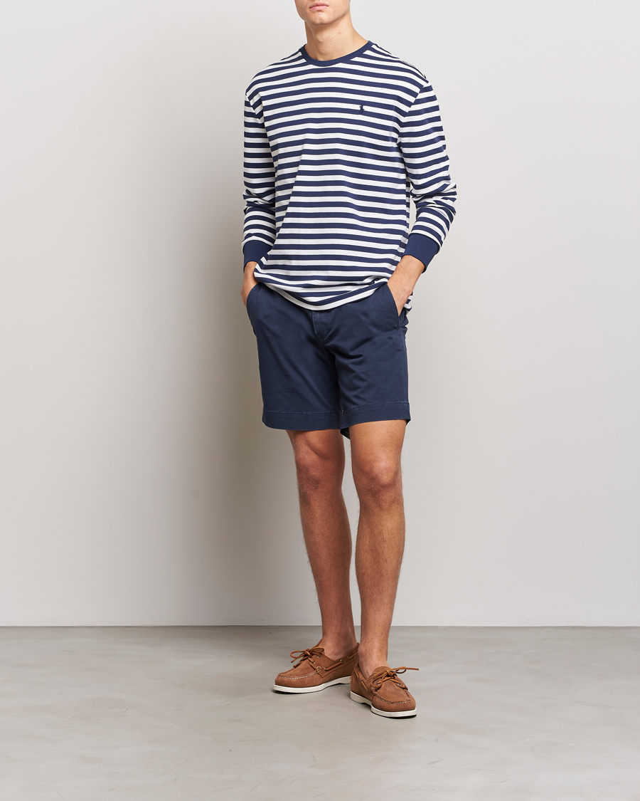 Mies | T-paidat | Polo Ralph Lauren | Striped Long Sleeve T-Shirt Refined Navy/White