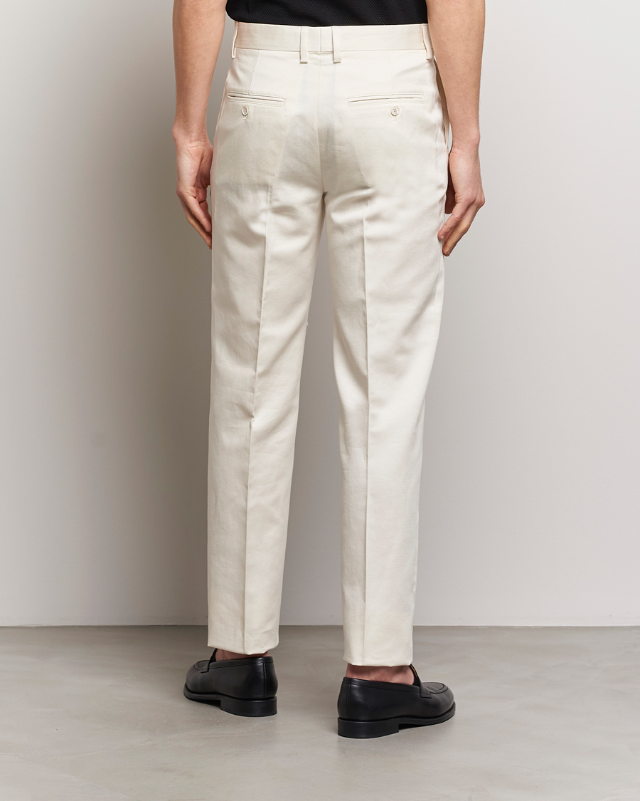 Mies | Housut | Filippa K | Straight Linen Trousers Bone White