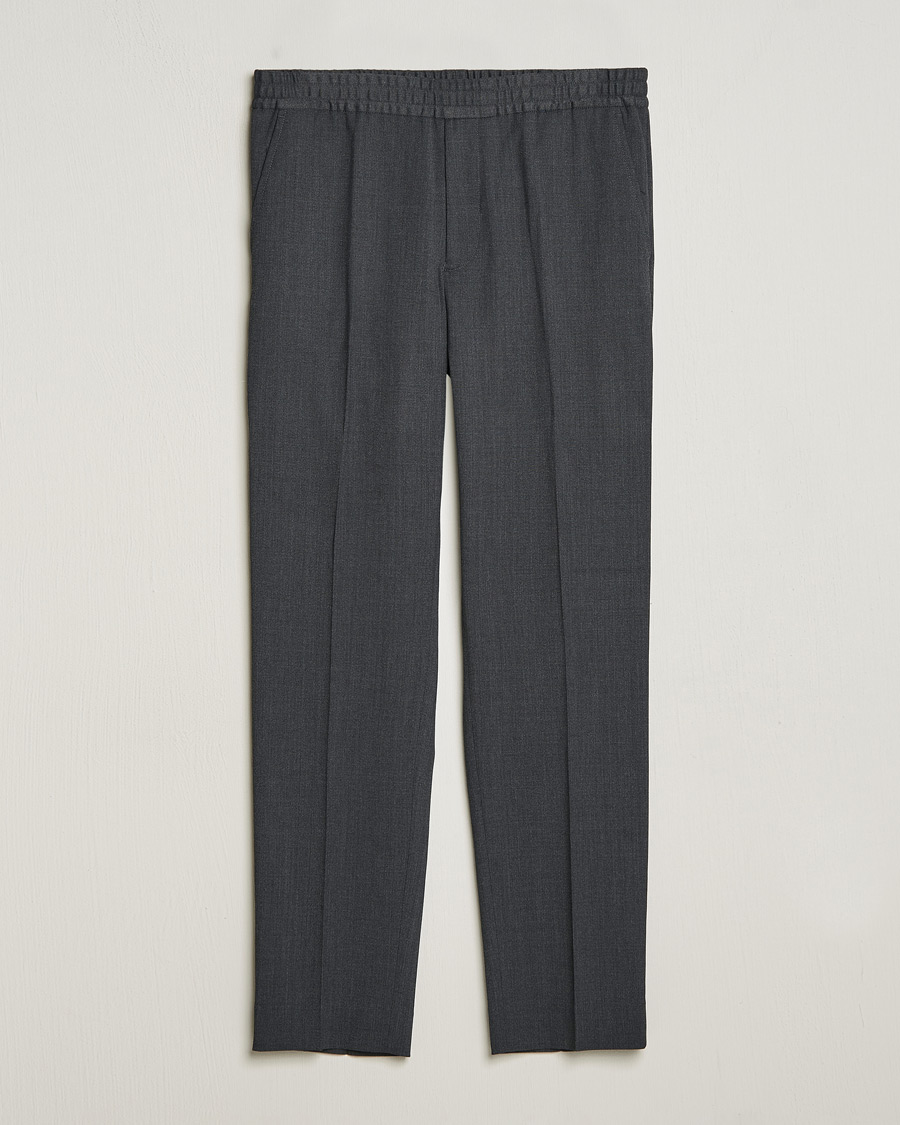 Mies | Housut | Filippa K | Relaxed Terry Wool Trousers Dark Grey Melange