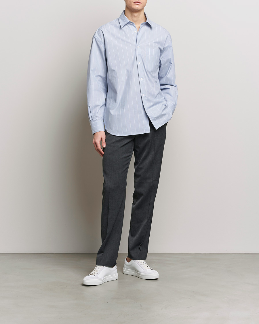Mies | Housut | Filippa K | Relaxed Terry Wool Trousers Dark Grey Melange
