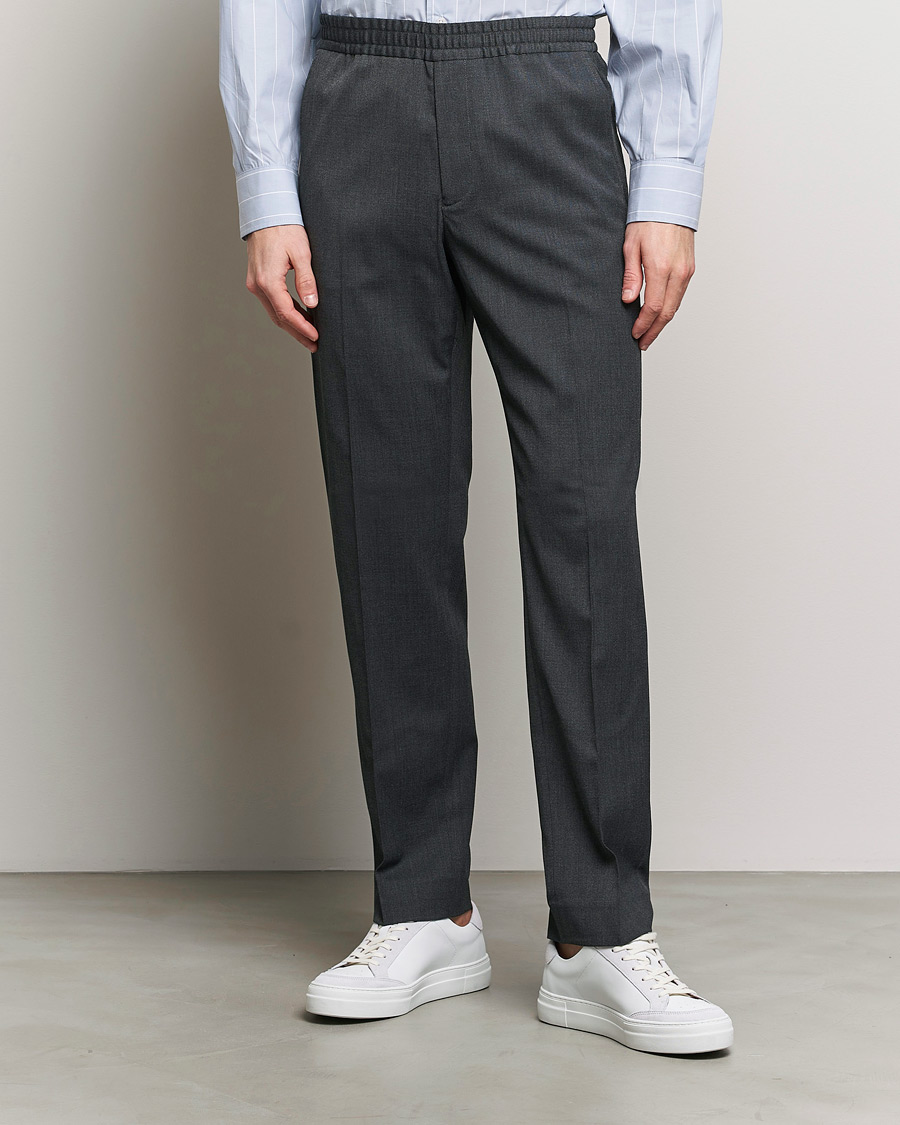 Mies | Housut | Filippa K | Relaxed Terry Wool Trousers Dark Grey Melange