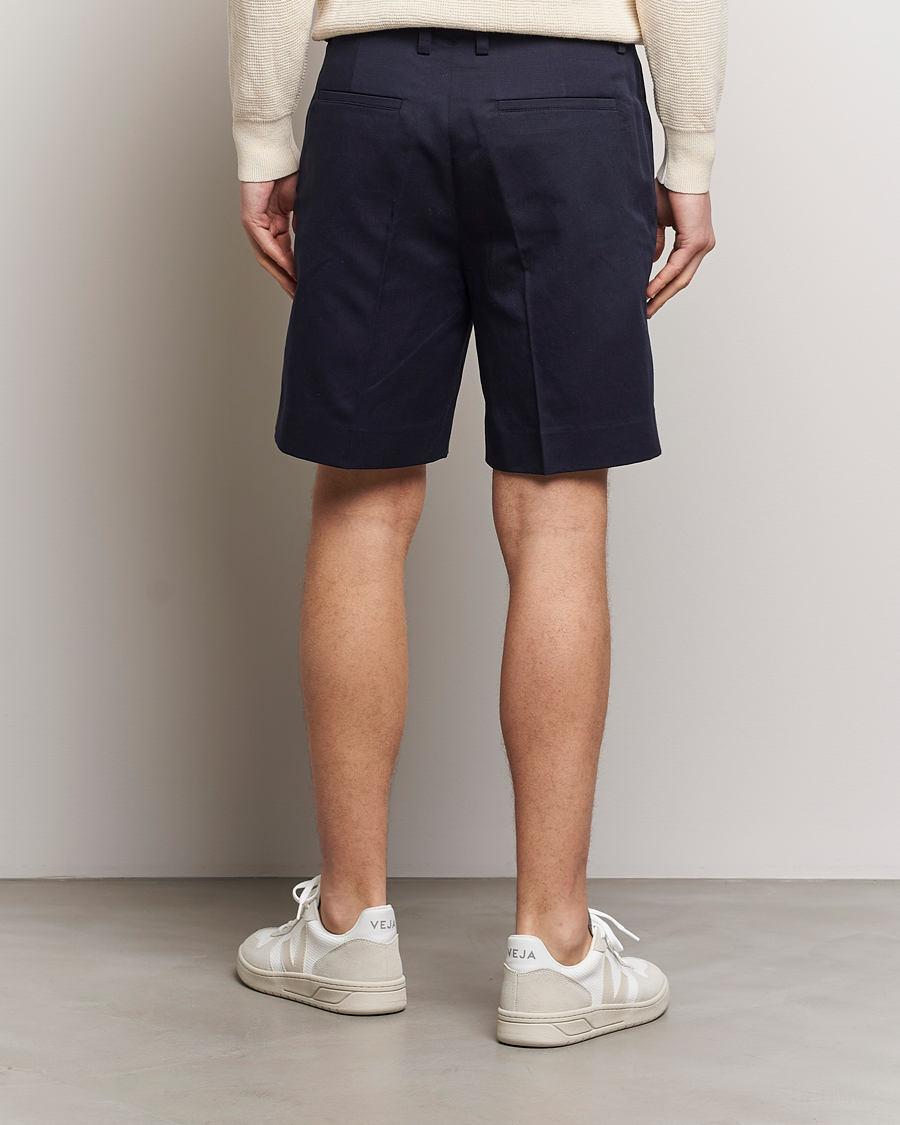 Mies | Shortsit | Filippa K | Cotton/Linen Shorts Navy