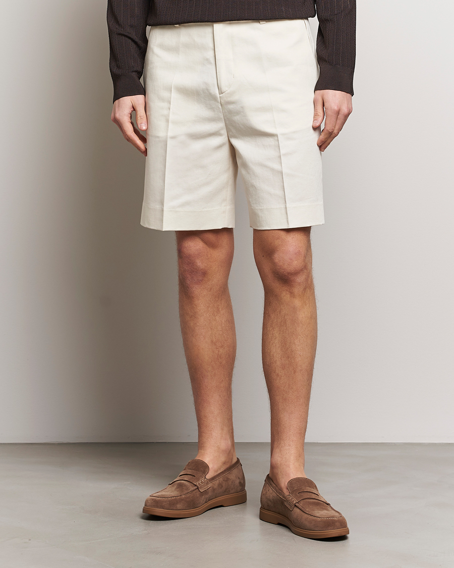 Mies | Chino-shortsit | Filippa K | Cotton/Linen Shorts Bone White