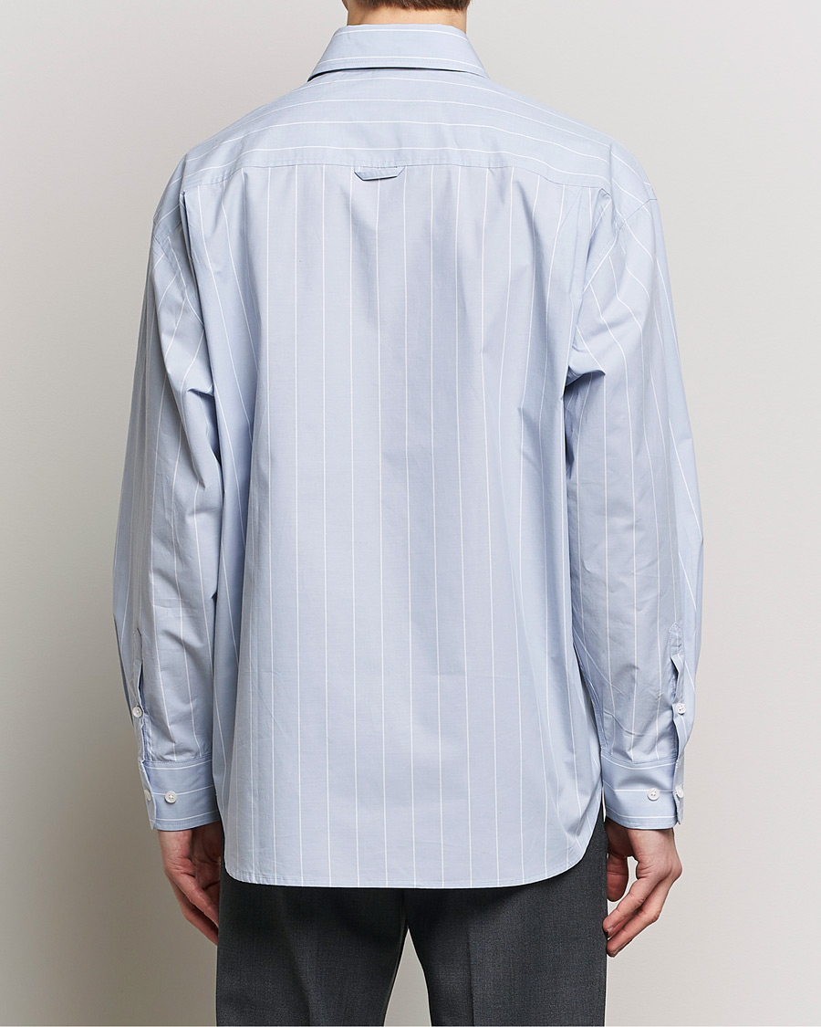 Mies | Kauluspaidat | Filippa K | Striped Poplin Shirt Faded Blue/White